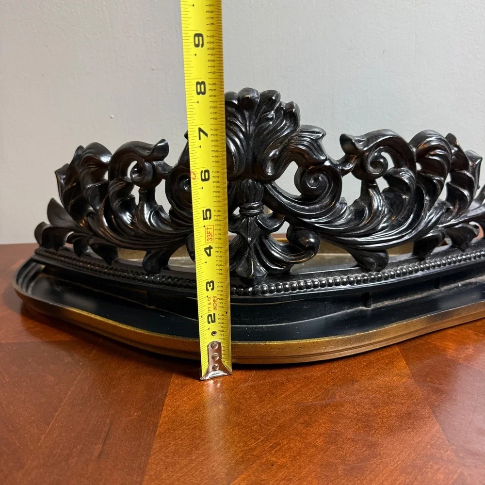 Vintage 1971 Dart Industries Wall Shelf 1084 Black Gold Rococo Baroque Ornate